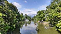 武蔵関公園「富士見池」（中之橋から北東ボート乗り場方面）練馬区