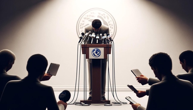 A_realistic_illustration_of_a_press_conference_sce